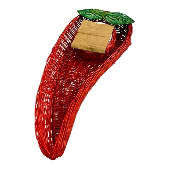 Le Gourmet Chef Chili Shaped Wicker Chip 'n Dip Basket. New - Picture 2 of 9